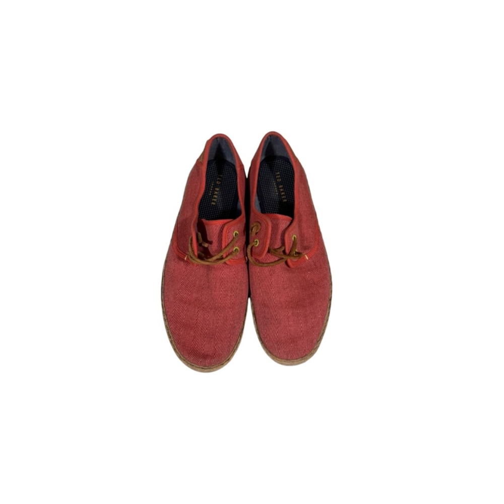 Ted Baker Men's Drilll3 Espadrille Lace-Up Red/Tan Size 10 - Picture 5 of 9